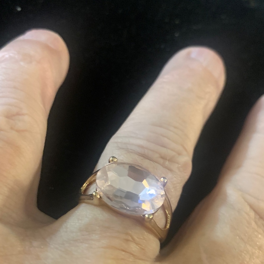 Elegant Gold and Pink Stone Ring Bogo